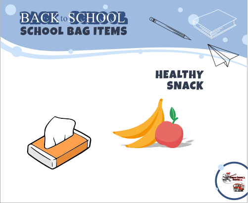 Healthy snacks and tissues