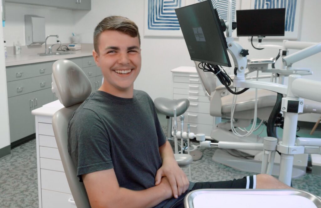 Happy patient after braces came off