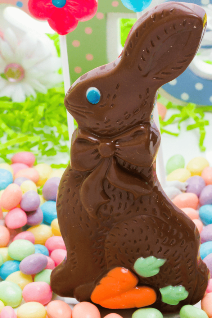 A brown chocolate Easter bunny