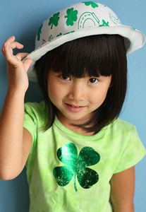 Girl wearing St. Patrick's Day clothing